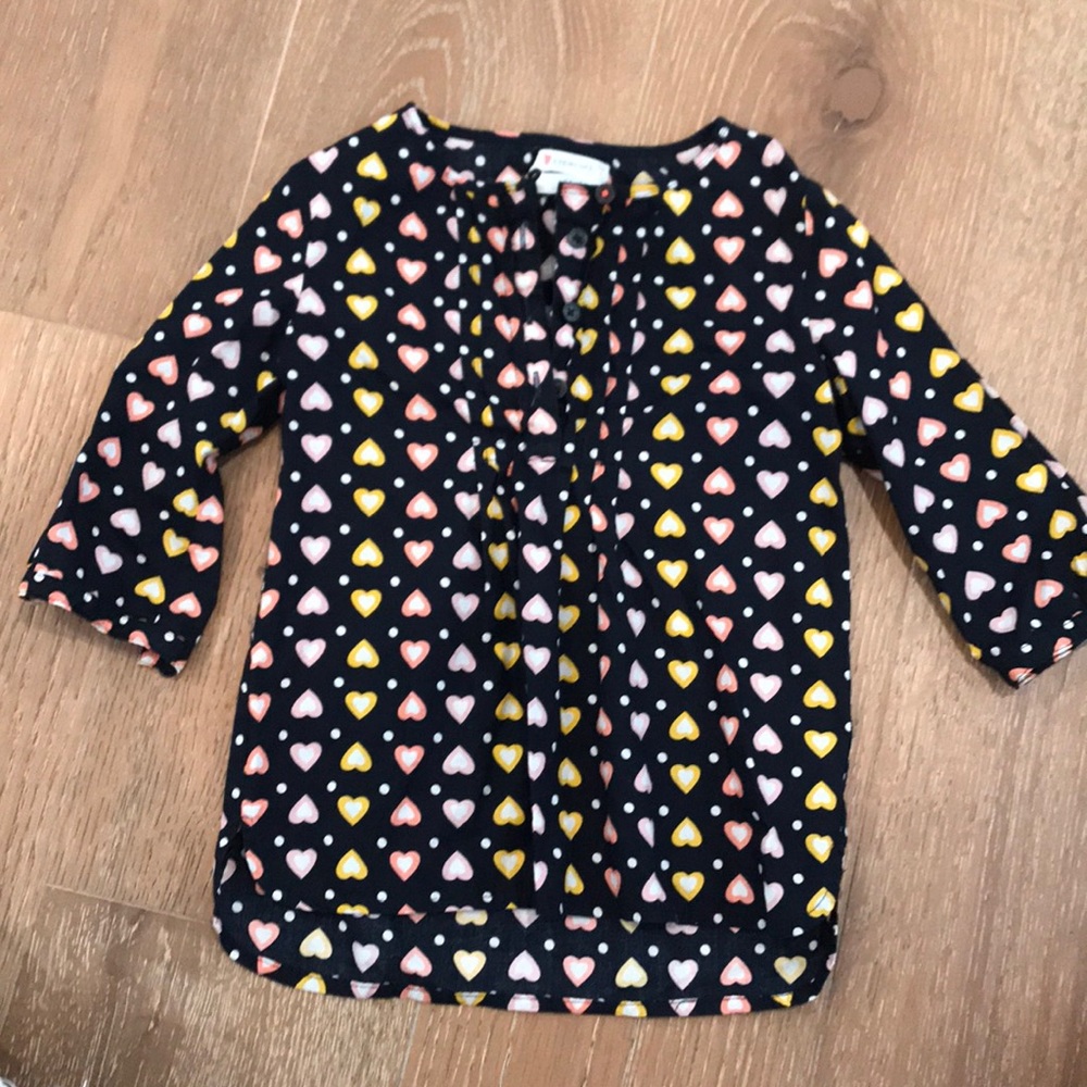 Crewcuts Black tunic with heart pattern- size 4